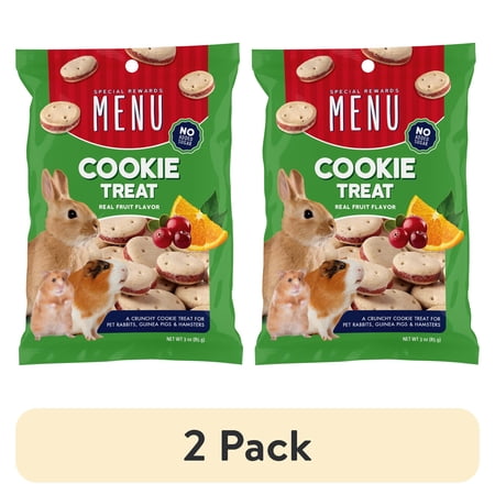 (2 pack) Menu Cookies with Cranberries Rabbit, Guinea Pig, & Hamster Treats, 3 Oz