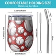 thumbnail image 5 of 12oz Stemless Wine Tumblers Red Baseballs Pattern Vacuum Insulated Stainless Steel Travel Tumbler Cups Mug with Lid and Straw for Champaign,Cocktail,Beer with Cleaning Brush, 5 of 5