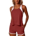 thumbnail image 6 of Taylonsss Women 3 Piece Tankini Swimsuits for Women Swim Tank Top Bathing Suits with Boy Shorts and Bra Athletic Swimwear, 6 of 6