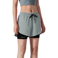 thumbnail image 6 of Gunia Plus Size Women'S Shorts Two Layer Athletic Shorts Flowy Fit Lightweight Running Workout Shorts With Pockets And Drawstring Gym Shorts Women Light Gray 5Xl, 6 of 6