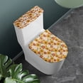 thumbnail image 2 of HELLHERO Sunflowers Toilet Lid Seat Cover Set, Machine Washable Stretch Fit Polyester Bathroom Toilet Cozy Set, 2 of 8