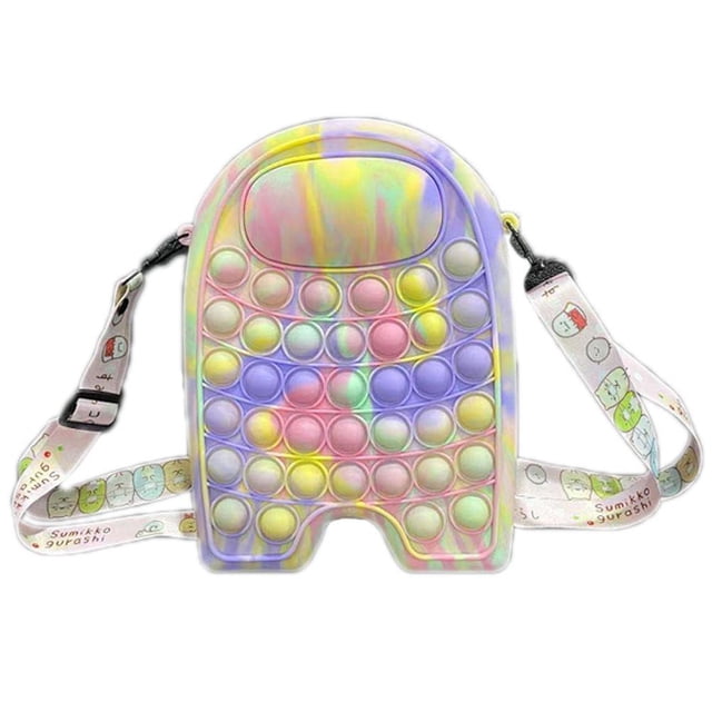 Juego Popular, Bolsos De Hombro Con Burbujas, Juguete Sensorial De Silicona, Bolso Cruzado A La Moda, Juguete Para Aliviar El Estrés Con Correa De Hombro Extraíble Cateissary AP006034-00