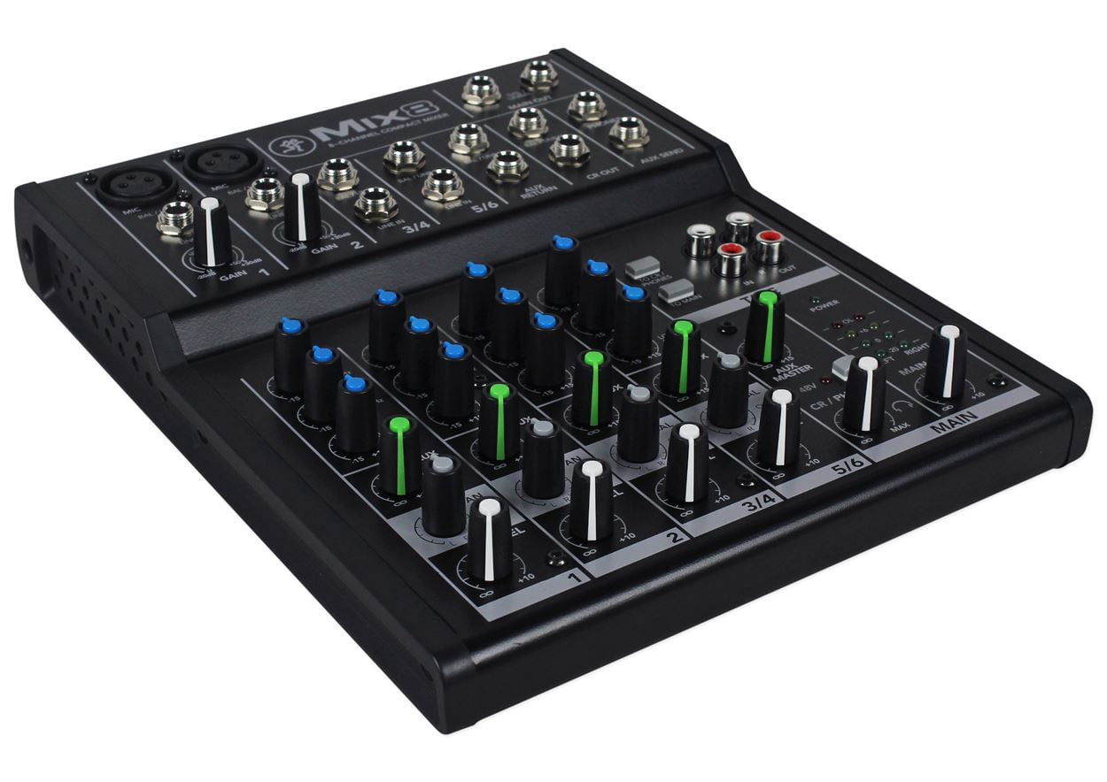 Mackie Mix8 8 Ch. Compact Mixer Constructed w/Durable Metal Chasis+2 XLR Cables