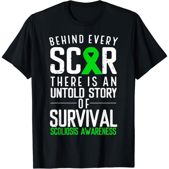 Scoliosis Awareness every Scar Back Surgery Green Ribbon T-Shirt