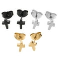 thumbnail image 2 of HONMEET 3 Pairs Cross Titanium Earrings Set, Cute Minimalist Cartilage Jewelry, Tiny Dangle Ear for Women and Men, 2 of 7