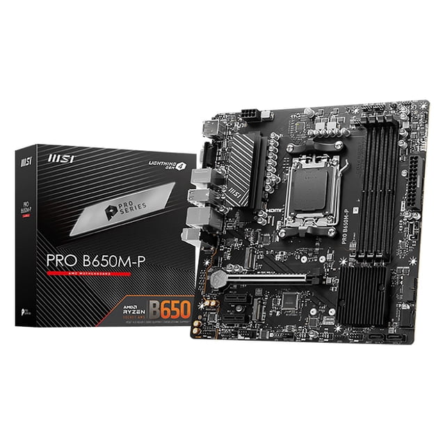 Tarjeta Madre MSI PRO B650M-P AM5 4x DDR5 2x M.2 PCIe 4.0 USB-C Micro ATX negro