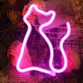 thumbnail image 1 of Letrero de neón de gato, letrero de neón, decoración de pared, letrero Led, batería o alimentado por Usb, rosa WD.WDQZL Hogar, 1 of 2