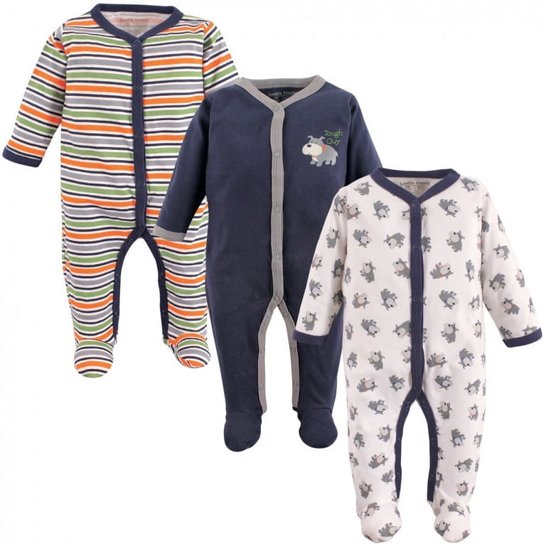 Luvable Friends Baby Cotton Sleep and Play, 3-Pack photo 1