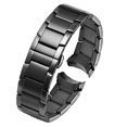 thumbnail image 3 of Correa de reloj con extremo curvo de 22 mm para Armani AR2452 AR2453 AR2448 2447 2453 Correa de reloj de acero inoxidable con hebilla plegable, 3 of 5