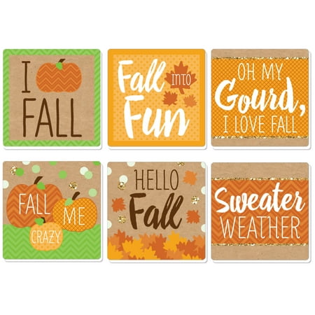 

Big Dot of Happiness Pumpkin Patch - Funny Fall Halloween or Thanksgiving Party Decorations - Drink Coasters - Set of 6
