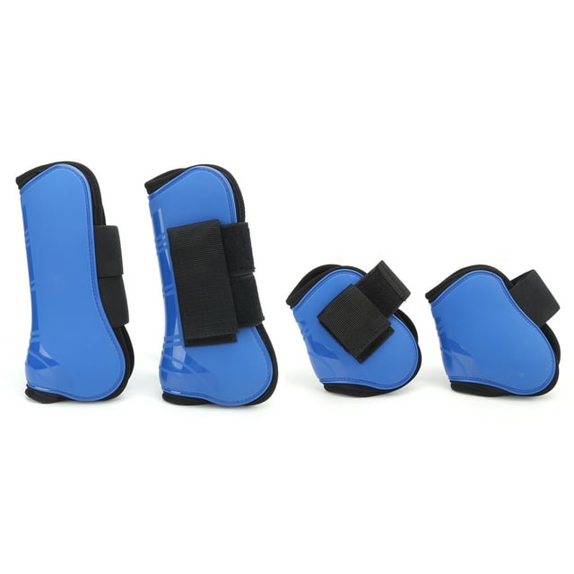 PU Shell Horse Tendon Boots, Excellent Horse Support Boots Adjustable Straps Horse Hoof Protective Boots For Jumping Protection For Riding Shock Absorbing Blue
