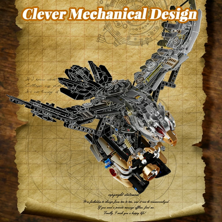 GZBrick, Mechanical Eagle Building Set, 1168PCS, Compatible with