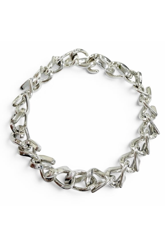 Pre-Owned TIFFANY&Co. Tiffany Forge Medium Link Bracelet AG925 Current Model Accessory Silver...