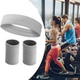 thumbnail image 4 of Sweat Absorbing Sports Wristband Headband Set, Head & Wrist Sweat Bands, 4 of 8