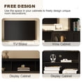thumbnail image 2 of MEISSALIVVE 4 Piece Wall Unit TV Stand with LED Lights, Modern Entertainment Center with Bookshelf, Wine Cabinet, Display Storage, Fits 70" TVs, Black, 2 of 8