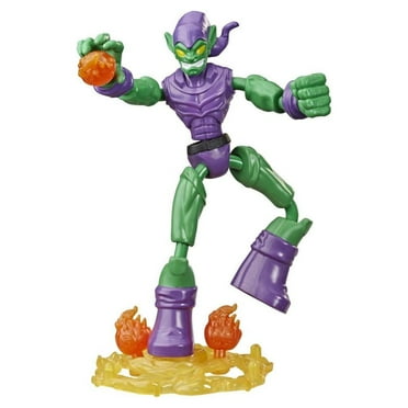 Marvel Spider-Man Bend and Flex Green Goblin Action Figure, 6-Inch Flexible Figure, Includes Blast Accessories Ages 4