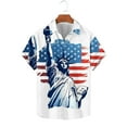 thumbnail image 2 of Independence Day Hawaiian Shirt for Men Summer Patterns Print Short Sleeve Button Down Shirts Tops Lightweight Relaxed Fit Elastic Tees for Beach Vacation, 2 of 5
