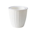 thumbnail image 2 of MMJ Large Round Plastic Planter Faux Rattan Texture 7.20x6.89x3.93in Home Decor Pot Indoor Outdoor Green Plants Flowers Container, 2 of 6