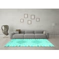 thumbnail image 3 of Ahgly Company Machine Washable Indoor Rectangle Southwestern Turquoise Blue Country Area Rugs, 7' x 10', 3 of 4