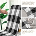 thumbnail image 4 of White Black Buffalo Plaid Dining Room Chair Covers Set of 4, Stretch Chair Slipcovers Removable Washable Chair Protector Cover for Kitchen, Dining Room, Holiday Party, Home Decor, 4 of 6