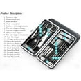 thumbnail image 3 of Juego de cortaúñas de acero inoxidable, kit profesional de manicura y pedicura, tijeras para uñas, juego de cuidado facial y de uñas portátil de viaje, 19 piezas, 3 of 8