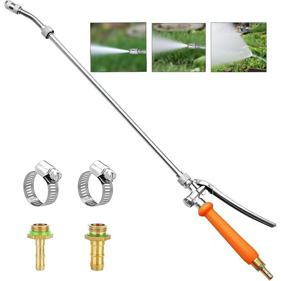 All-Metal Brass/Stainless Steel Replacement Sprayer Wand - 29 inches with Shut-Off Valve (Fits 1/4" & 3/8" Hoses)