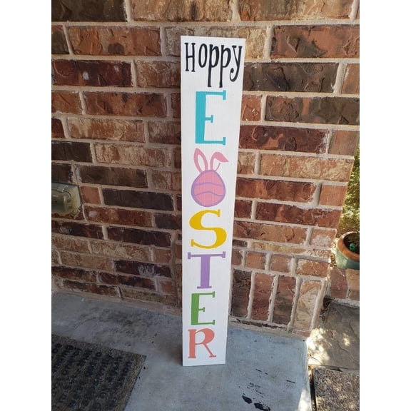 Cskhip Wood Signs Easter Wood SignEaster Porch LeanerEasterEaster Yard ArtEaster Front Door SignEaster Outdoor Wood SignSpring Wood Sign Wooden Signs With Sayings 4x16 inch