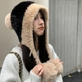 thumbnail image 3 of Fnooota Womens Winter Hats, Warm Fashion Windproof Stretch Knit Hats with Earflap Black Size Free Size, 3 of 3