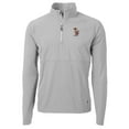 thumbnail image 2 of Men's Cutter & Buck  Gray Minnesota Golden Gophers DryTec Adapt Eco Knit Hybrid Recycled Raglan Quarter-Zip Jacket, 2 of 3
