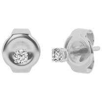 Unique Moments 0.10 Carat Lab Grown Round Diamond Stud Earrings for Women 10K White Gold