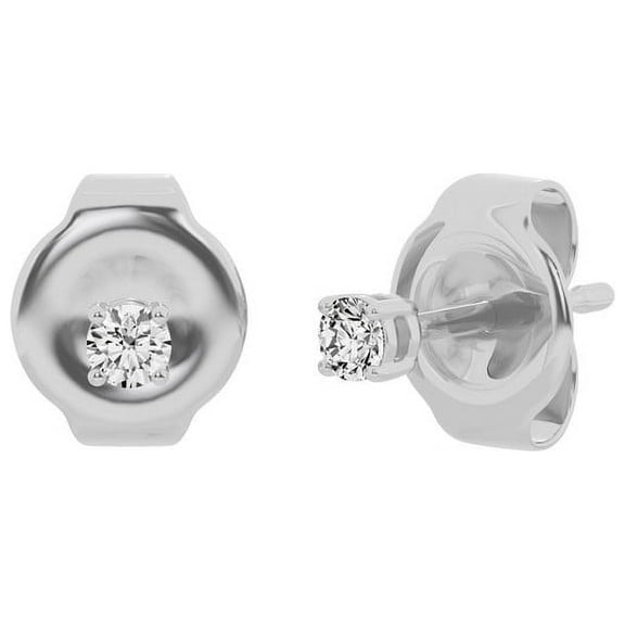 Unique Moments 0.10 Carat Lab Grown Round Diamond Stud Earrings for Women 10K White Gold