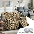 thumbnail image 5 of Xoenoiee Brown Leopard Print 2 Seater Sofa Covers, Soft Washable Recliner Sofa Chair Covers, 6-Piece Velvet Stretch Reclining Couch Covers, with Side Pockets, 5 of 6