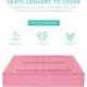 thumbnail image 3 of Songqin Large Outdoor Wooden Sand Box for Kids, Sandbox with Cover, Bench Seats Support up to 220 lbs, Bottom Liner for Drainage, Cedar Wood - Pink, 3 of 14