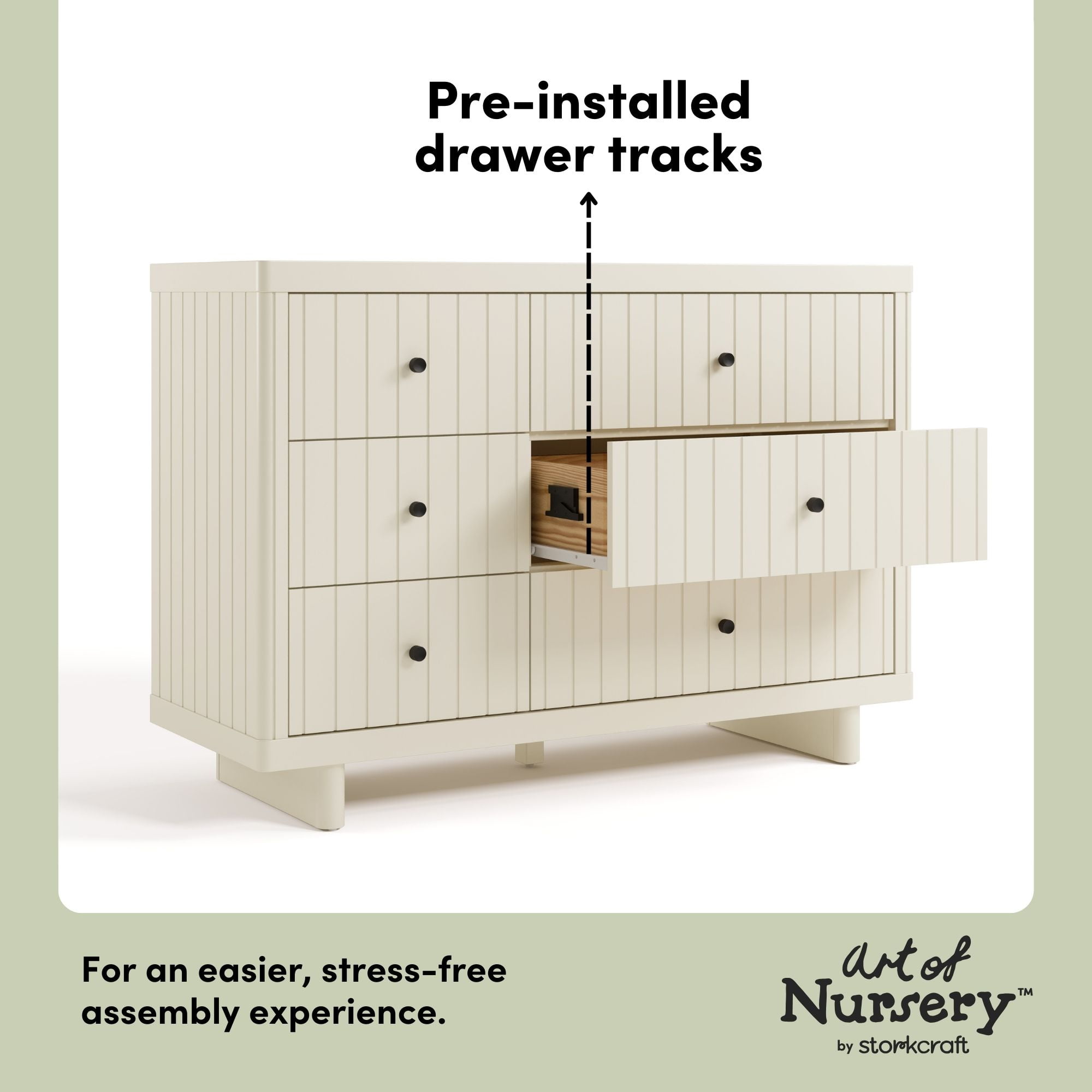 Art of Nursery by Storkcraft Kyoto 6 Drawer Nursery Dresser, Frosted Oat