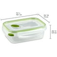thumbnail image 3 of Sterilite Ultra•Seal™ 3.1 Cup Rectangle, Latching Food Storage Container, Airtight Watertight Seal, Green, 6 Count, 3 of 10