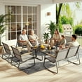 thumbnail image 2 of Noelse 8 Piece Outdoor Patio Furniture Set, Textilene Conversation Set with 4 Rocking Chairs, 2 Loveseats and 2 Glass Coffee Tables, Weather-Resistant, Grey, 2 of 10