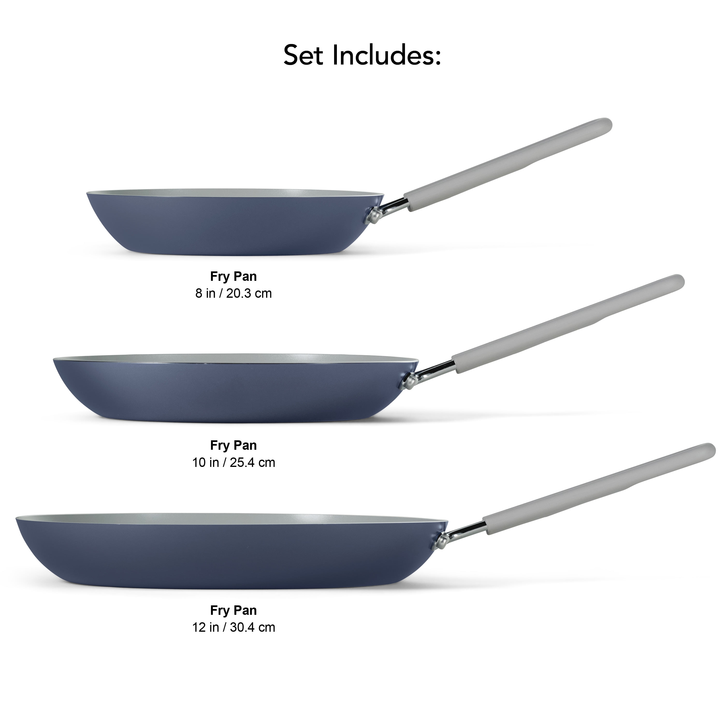 Tramontina EveryDay 3 Pk Ceramic Fry Pans Blue - Bering Sea