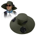 thumbnail image 1 of Wide Brim Solar Powered Fan Hat For Men USB Rechargeable Outdoor Fishing Cap With UPF 50+ Sun, 1 of 3