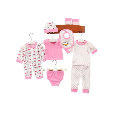 

PBaeM Newborn Casual Essentials Layette 0-3 Months Baby Shower Ideal Essentials Giftset 8 Pcs Set