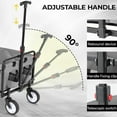 thumbnail image 4 of Collapsible Folding Wagon 150 lbs Max Load, Heavy-Duty Portable Utility Shopping Cart, Lightweight Foldable Grocery Stroller, W/360° Wheels, Carry Bag, for Camping, Beach, Garden, Sports (Grey), 4 of 17