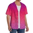 thumbnail image 2 of Kdxio Men's Hawaiian Shirt for Men Short Sleeve Shirt Light Purple Glitter Summer Casual Holiday Beach Button Down T-Shirts, 2 of 5