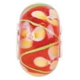 thumbnail image 4 of Kera Red with Yellow Flower Glass Bead in Sterling Silver, 4 of 5