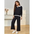 thumbnail image 3 of Richie House Women's 2 Piece Sweatsuits Long Sleeve Knit Sweater Wide Leg Pants Outfits RHW4072-C-M, 3 of 5