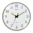 thumbnail image 1 of Reloj de pared luminoso y silencioso, redondo, de cuarzo, blanco, que brilla en la oscuridad Mapa blanco, 1 of 9