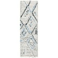 thumbnail image 4 of SAFAVIEH Casablanca Rosamund Abstract Moroccan Wool Shag Runner Rug, Grey/Ivory, 2'3" x 8', 4 of 8
