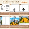 thumbnail image 5 of Wallpaper Cartoon Forest Mountain Scenery Outdoor Campfire Camper Peel and Stick Wall Murals 69"H x 96"W Removable PVC Wall Paper Self-Adhesive Wall Paintings Art Decor for Bedroom Living Room, 5 of 7