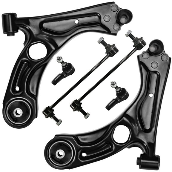 Detroit Axle - 6pc Front End Control Arms Kit for 2012-2019 Chevrolet Sonic 2 Lower Control Arms Assembly 2 Sway Bar Links 2 Outer Tie Rods 2013 2014 2015 2016 2017 2018 Replacement