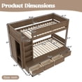 thumbnail image 2 of Bellemave Twin Over Twin Bunk Bed with 4 Storage Drawers and Wardrobe, Solid Wood Kids Bunk Beds Frame with Shelf, No Box Spring Needed (Brown), 2 of 9