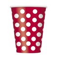 thumbnail image 1 of Unique Party - Vaso Desechable Diseño Lunares de Papel - Pack de 6 (Rojo Rubí, Blanco), 1 of 2