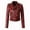 Red, variant on Red Solid Color Jackets, Polyester Women's Plus Size Jackets, Women Ladies Fashion Coat Jacket The Belt Fashion Faux Leather Cool Zipper Decoration Jacket Racing Style Biker Jacket, M